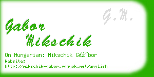 gabor mikschik business card